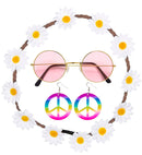 Hippie  Flower Headband, Earrings, Glasses 