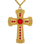 Gold Cross Necklace With Gems