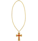 Gold Cross Necklace With Gems