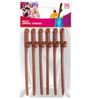 Set Of 6 Afro Willy Sipping Straws