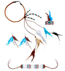 Indian  Headband With Feathers, Earrings, Choker, Bracelet 