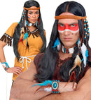 Indian  Headband With Feathers, Earrings, Choker, Bracelet 