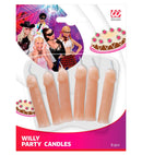 Set Of 6 Willy Party Candles