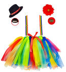 Clown  Tutu, Braces With Flower, Mini Top Hat 