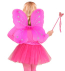 Hot Pink Magic Fairy  Tutu, Wings, Magic Wand 