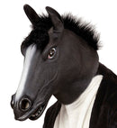 Black Horse Full Head Mask With Plush Hair