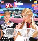 White 50S Glasses With Strass