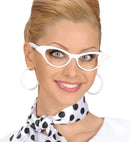 White 50S Glasses With Strass