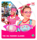 Pink 50S Glasses With Strass