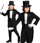 Children'S Black Tailcoat With Satin Collar