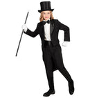 Children'S Black Tailcoat With Satin Collar