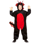 Plush Black Dinosaur  Hooded Jumpsuit 