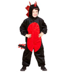 Plush Black Dinosaur  Hooded Jumpsuit 