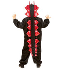 Plush Black Dinosaur  Hooded Jumpsuit 