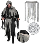 “Chained Reaper”  Hooded Robe With Gauze & Chain, Belt 