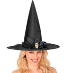 Hat With Skull Bow & Flowers Witch