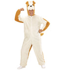 Bulldog In Soft Plush  Hooded Jumpsuit With Mask 