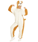 Bulldog In Soft Plush  Hooded Jumpsuit With Mask 