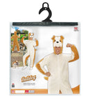 Bulldog In Soft Plush  Hooded Jumpsuit With Mask 