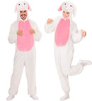 Bunny In Soft Plush  Hooded Jumpsuit With Mask 