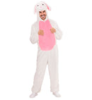 Bunny In Soft Plush  Hooded Jumpsuit With Mask 