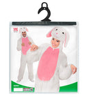Bunny In Soft Plush  Hooded Jumpsuit With Mask 