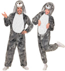 Bunny In Soft Plush  Hooded Jumpsuit With Mask 