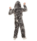 Bunny In Soft Plush  Hooded Jumpsuit With Mask 