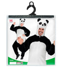 Panda In Soft Plush  Hooded Jumpsuit With Mask 