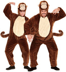 Monkey In Soft Plush  Hooded Jumpsuit With Mask 