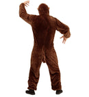 Monkey In Soft Plush  Hooded Jumpsuit With Mask 