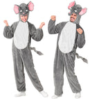 Elephant In Soft Plush  Hooded Jumpsuit With Mask 