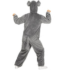 Elephant In Soft Plush  Hooded Jumpsuit With Mask 