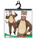 Leopard In Soft Plush  Hooded Jumpsuit With Mask 