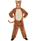 Tiger In Soft Plush  Hooded Jumpsuit With Mask 
