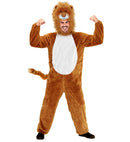 Lion In Soft Plush  Hooded Jumpsuit Withmask 