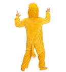 Yellow Lion In Soft Plush  Hooded Jumpsuit With Mask 