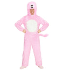 Pink Lion In Soft Plush  Hooded Jumpsuitwith Mask 