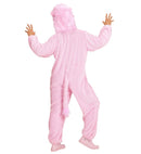 Pink Lion In Soft Plush  Hooded Jumpsuitwith Mask 