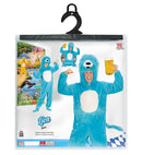 Azure Lion In Soft Plush  Hooded Jumpsuit With Mask 