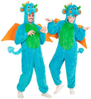 Dragon In Soft Plush  Hooded Jumpsuit With Mask 