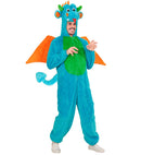 Dragon In Soft Plush  Hooded Jumpsuit With Mask 