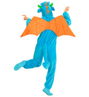 Dragon In Soft Plush  Hooded Jumpsuit With Mask 