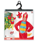 Red Bird In Soft Plush  Hooded Jumpsuit With Mask 