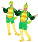 Green Bird In Soft Plush  Hooded Jumpsuit With Mask 