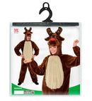 Reindeer In Soft Plush  Hooded Jumpsuit With Mask 