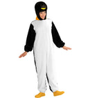 Penguin In Soft Plush  Hooded Jumpsuit With Mask 