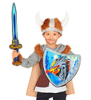 Dragon Viking Sword & Shield In Soft Eva Foam - Sword 52 Cm, Shield 30 X 28 Cm