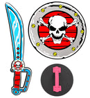 Pirate Cutlass & Shield In Soft Eva Foam - Sword 52 Cm, Shield 52 Cm