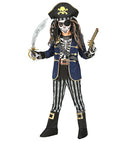 Pirate Captain Skeleton  Coat With Shirt, Belt & Sword Sash, Pants With Boot Covers, Hat With Bandana 